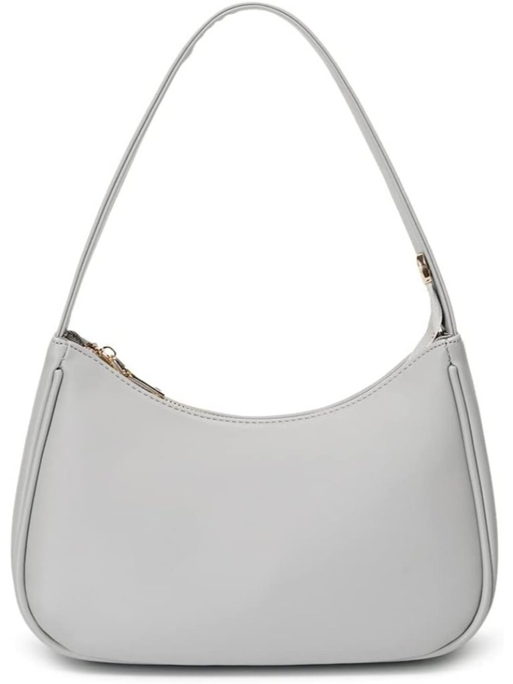 〽️Women's Grey Cute Hobo Mini Clutch Purse Zipper Closure Shoulder Tote Handbags